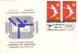 OLYMPIC GAMES, JEUX OLYMPIQUE, MONTREAL 1976, GYMNASTIC, SPECIAL COVER, OBLIT CONC, 1976, ROMANIA - Verano 1976: Montréal