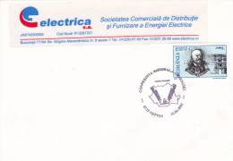 ELECTRICITY, ELECTRICITE, SPECIAL COVER, 2002, ROMANIA - Elettricità