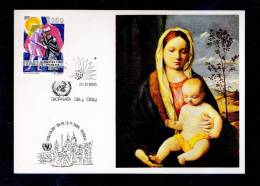 UNICEF JOURNEE DE L'ONU   25/10/85 THE KIND IN THE PICTURE (GIOV.BELLINI) EXPO ROMAI 1985 - UNICEF