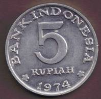 INDONESIA 5 RUPIAH 1974 FAMILY PLANNING PROGRAM - Indonesien