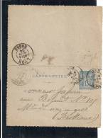 EB033 - Carte Lettre Entier Postal LYON 1894 - Kaartbrieven
