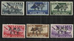 ITALY ITALIA TRIESTE A 1947 AMG-FTT OVERPRINTED AIRMAIL POSTA AEREA DEMOCRATICA SERIE COMPLETA MNH BEN CENTRATA - Posta Aerea