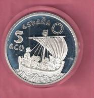 SPANJE 5 ECU 1996 COCA DE MATARO SHIP AG PROOF - Otros & Sin Clasificación