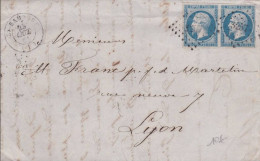 1861 - PAIRE EMPIRE ! - LETTRE DOUBLE PORT De ST RAMBERT (AIN) - 1853-1860 Napoleon III