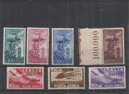 TRIESTE A 1949 - 1952 AMG-FTT OVERPRINTED AIR MAIL POSTA AEREA DEMOCRATICA E CAMPIDOGLIO SERIE COMPLETA MNH BEN CENTRATA - Poste Aérienne