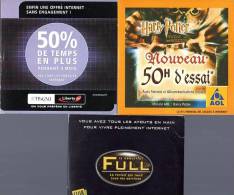 Lot De 3 Kit De Connexion Internet : AOL - Tiscali - Club Internet - Internetanschluss-Sets