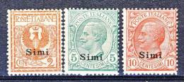 Simi, Isole Dell'Egeo 1912 SS 79 N. 1 - 3 MNH - Egée (Simi)