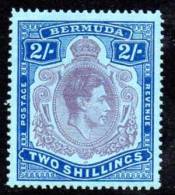 Bermuda GVI 1938 2/- Keyplate Definitive, Perf. 13., Lightly Hinged Mint (SG 116e) - Bermuda