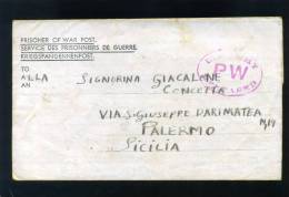 V1885 STORIA POSTALE POW SERVICE PRISONERS OF WAR PRIGIONIERI DI GUERRA BERSAGLIERI NAPOLI - Marcophilie (Avions)