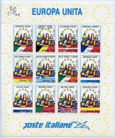 1177. ITALIA (1993) - EUROPA UNITA (Europe, Flags, ECU, Euro) - Mint Sheet, Feuille Neuve - BF 16 - Full Sheets