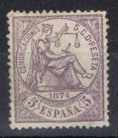Sello 5 Cts Alegoria Justicia 1874,  Num 144 * - Used Stamps