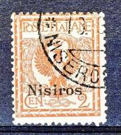 Nisiro, Isole Dell'Egeo 1912 SS 63 N. 1 C. 2 Rosso Bruno USATO - Aegean (Nisiro)