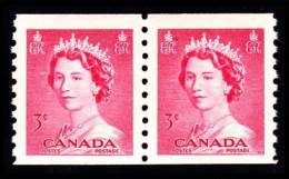 Canada (Scott No. 332 - Reine / Elizabeth / Queen) [**] Paire / Pair -  TB / VF - Francobolli In Bobina