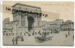 - 26 - MARSEILLE - La Porte D'Aix, Rare, Splendide, Attelage  3 Chevaux Avec Cocher Droit, TBE, Scans. - Puerto Viejo (Vieux-Port), Saint Victor, Le Panier