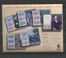 USA 1992  (6) Souvenir Sheets+Cover Sc 2624-9 MNH Voyages Of Columbus - Christophe Colomb