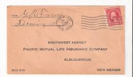 George Washington 2 Cent - Southwest Agency - Pacific Mutual Life Insurance Company - Postmarked Deming NM, 1926 - Briefe U. Dokumente