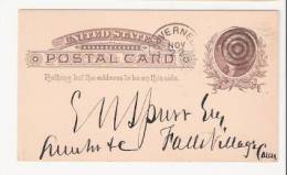 Postal Card Jefferson 1 Cent PC4 - Bulls Eye Postmark - ...-1900