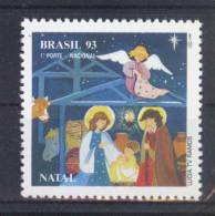 Brasil 1993 YT2151 ** Navidad. Lucia Ramos. Pesebre: San Jose, Maria, El Niño, Angel,  Vaca, Burro. - Unused Stamps