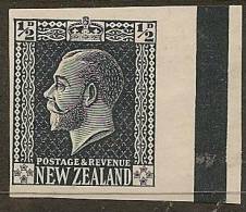 NZ 1915 Proof 1/2d Black KGV Wmk Gum UNHM YI13 - Abarten Und Kuriositäten