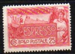 1907 San Marino - Espressi N.1 Nuovo MLH* - Express Letter Stamps