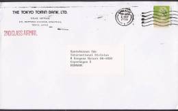 Hong Kong 2nd Class Airmail THE TOKYO TOMIN BANK Ltd. HONG KONG 1988 Cover Brief Denmark 2 $ Queen Elizabeth II. Type II - Lettres & Documents