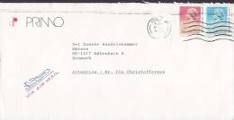 Hong Kong Airmail PRIMO Ltd. HONG KONG 1988 Cover Brief To Denmark 90 C & 1.70 $ Queen Elizabeth Type I ! - Storia Postale