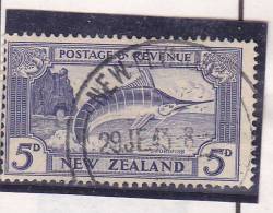 NOUVELLE ZÉLANDE N° 200 5P BLEU VIOLET ESPADON OBL - Usati