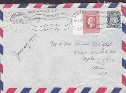 Norway Airmail Par Avion STAVANGER 1977 Cover Brief To United States USA - Briefe U. Dokumente