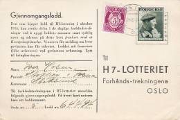 Norway H7 - Lotteriet Lottery Deluxe REVSNES I FOSNA 1946 Card Karte Gjennomgangslodd Nasjonalhjelpen Stamp - Briefe U. Dokumente