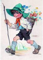 AK  Junge Beim Wandern Mit Korb Voll Blumen, Ungel. Um 1950, Lungers Hausen - Hausen, Lungers
