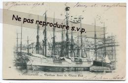 - 164 - Marseille - Voiliers Dans Le Vieux Port, Précurseur, 1902, Peu Courante,  Bon état, Cachets, Scans. - Old Port, Saint Victor, Le Panier