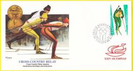 3133 (Yvert) Sur FDC Illustrée Jeux Olympiques D'hiver à Calgary (Canada) Course De Relais à Ski De Fond Hommes - 1987 - FDC