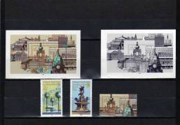 Dresden 1979 Ausstellungs-Set DDR 2441/2,BM,Block 55,SD3+EK ** 13€ Bf Architectur Bloc Philatelic Black Sheet Of Germany - Lettres & Documents