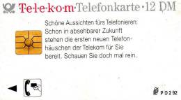 CARTE T 12 DM 02/92 SCHONE AUSSICHTEN... - A + AD-Series : Publicitaires - D. Telekom AG