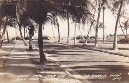 Florida Palm Beach Royal Palm Way At The Atlantic Ocean Real Photo RPPC - Palm Beach