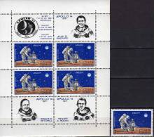 US-Raumflug 1971 Apollo 14 Rumänien 2916 Plus Block 83 ** 15€ Astronauten Landung Auf Dem Mond Bf Space Sheet Of Romania - USA