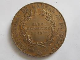 MEDAILLE HANOÏ EXPOSITION DE 1887 / PROTECTION DE L'ANNAM ET DU TONKIN / INDOCHINE FRANCAISE - Vor 1871