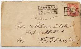 DR U3IIA Umschlag  Gera - Nordhausen 1873  Kat. 20,00 € - Enveloppes