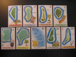 TUVALU Yvert 84/92 ** Unhinged Island Islands Map Maps Cartography Mapping Geography - Isole