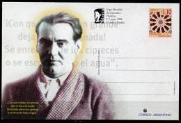 1223. ARGENTINA / ARGENTINE (1998) - Entero Postal / Postal Stationery - LORCA Granada 98 - Literatura, Literature - Ganzsachen