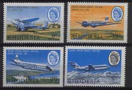 Rhodesia Mi# 42-45 MNH ** Central Adrican Airways 1966 DC3 Vickers Boing - Rhodésie (1964-1980)