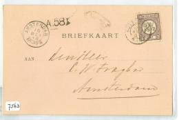 HANDGESCHREVEN BRIEFKAART Uit 1895 Van ROTTERDAM Naar AMSTERDAM  NVPH Nr. 33  (7563) - Cartas & Documentos