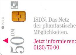 CARTE T 50 DM 09/96 ISDN 4921 - A + AD-Series : D. Telekom AG Advertisement