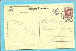 192 Op Kaart Met Treinstempel (ambulant) HERBESTHAL-BRUXELLES (BRUSSEL) 2 - Bahnpoststempel