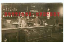 INTERIEUR De CAFE En Carte Photo - Belle Vue Du Bar Et Du Comptoir - Dos Scanné - Cafés