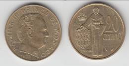 MONACO **** 20 CENTIMES 1978 RAINIER III **** EN ACHAT IMMEDIAT !!! - 1960-2001 Nouveaux Francs