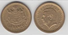 QUALITE **** MONACO - 2 FRANCS (1945) - SANS DATE - LOUIS II - BRONZE-ALUMINIUM **** EN ACHAT IMMEDIAT !!! - 1922-1949 Louis II