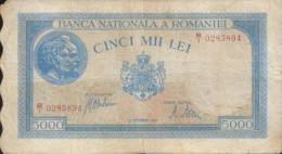 Romania-5000 Lei 28 Septembrie 1943 Circulated-2/scans - Rumania