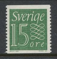 Sweden 1962 Facit # 397 A, New Numeral Type, Type II, 15 öre Green, MNH (**) - Neufs