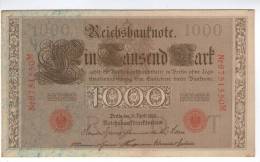 GERMANY  1000   REICHSBANKNOTE     21.4.1910 - 1.000 Mark